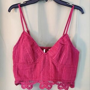 Free People One Bohemian Cropped Tank Top